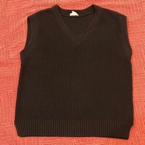 Men's XS black V-Neck ribbed knit Sweater Vest